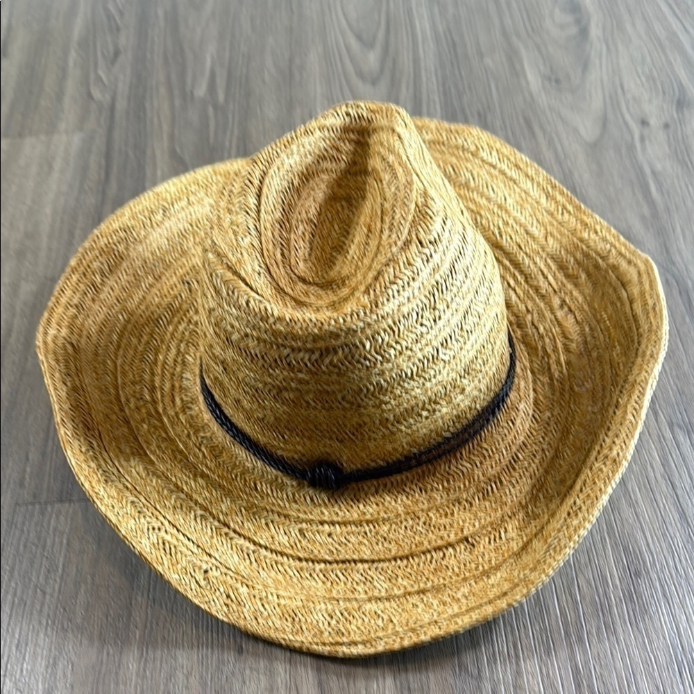 Casual Tan Straw Hat with Black Band